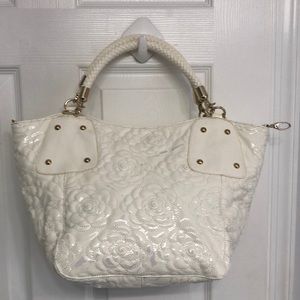 Big Buddha White Patent Leather Handbag